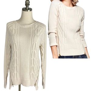 Cabi Ivory Sweater With Side Zippers Size M